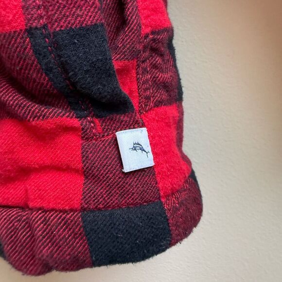 Tommy Bahama Buffalo plaid fleece jacket Shacket shirt red & black Size 5/6 - Picture 3 of 5